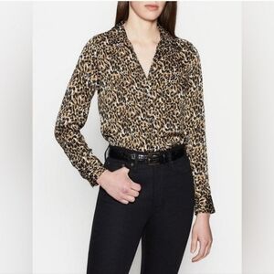 Equipment Brett Leopard Animal Print Button Down‎ Shirt Blouse sz Small